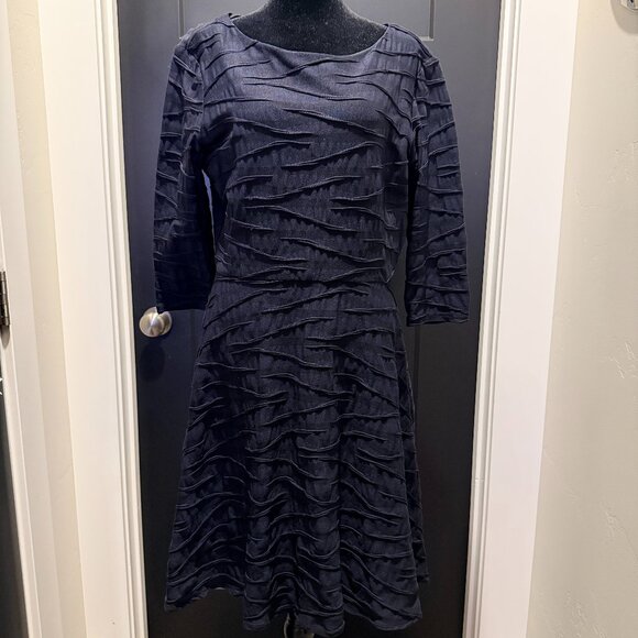 DONNA MORGAN FIT AND FLARE BLACK COCKTAIL DRESS - Picture 1 of 11